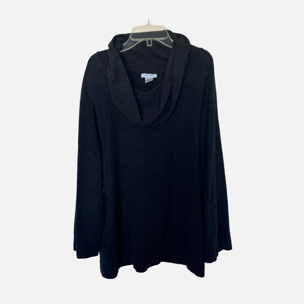 Natori Gray Cowl Neck Sweatshirt
